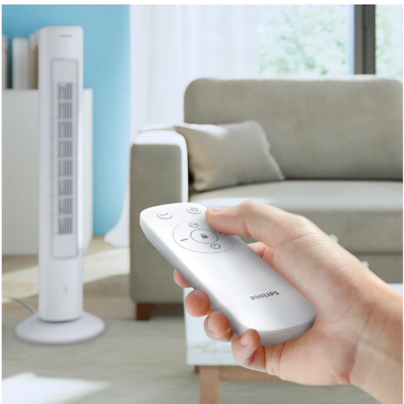 Philips CX5535/00 white tower fan touchscreen panel detail