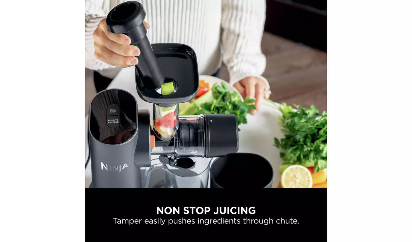 Ninja Entsafter mit Kaltpresstechnologie und Anti-Verstopfungsfilter JC151UK