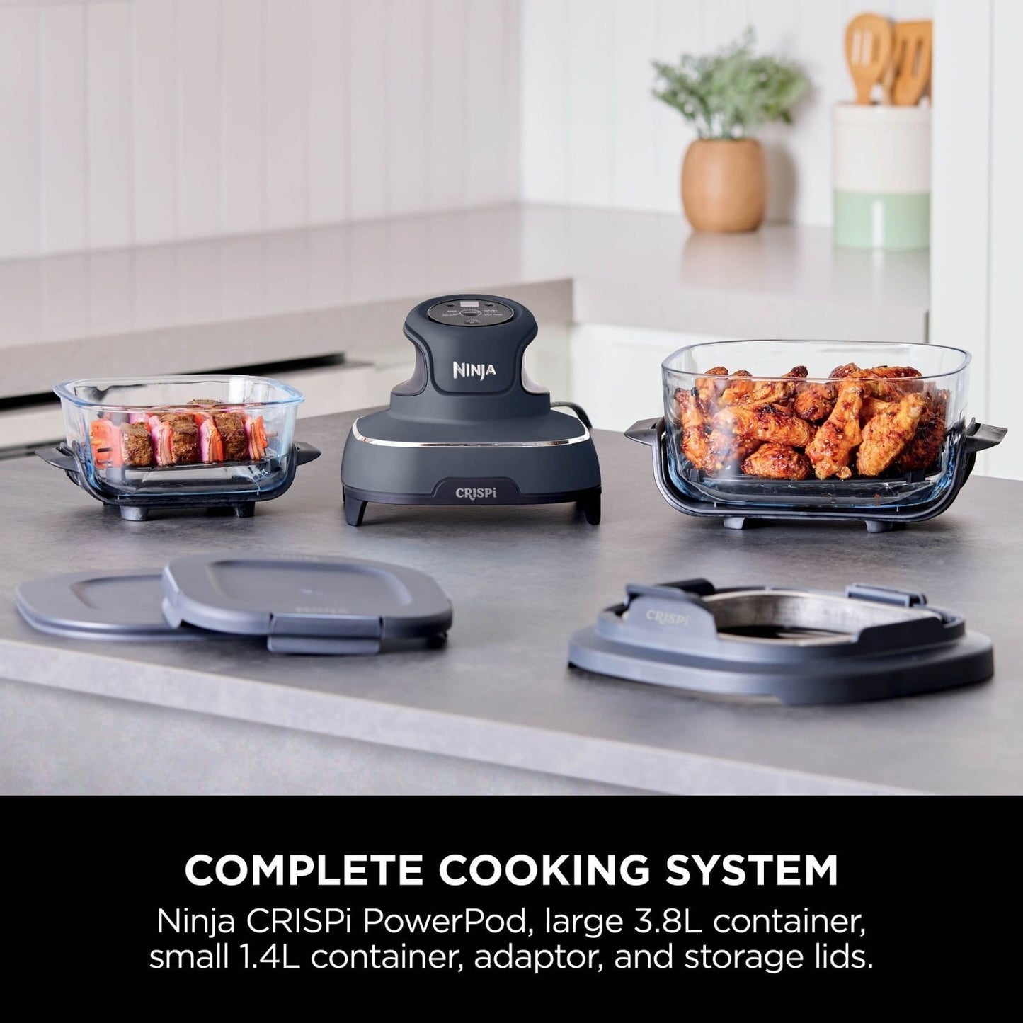 Ninja FN101UKGY CRISPi 4 i 1 Bärbar Glas Air Fryer