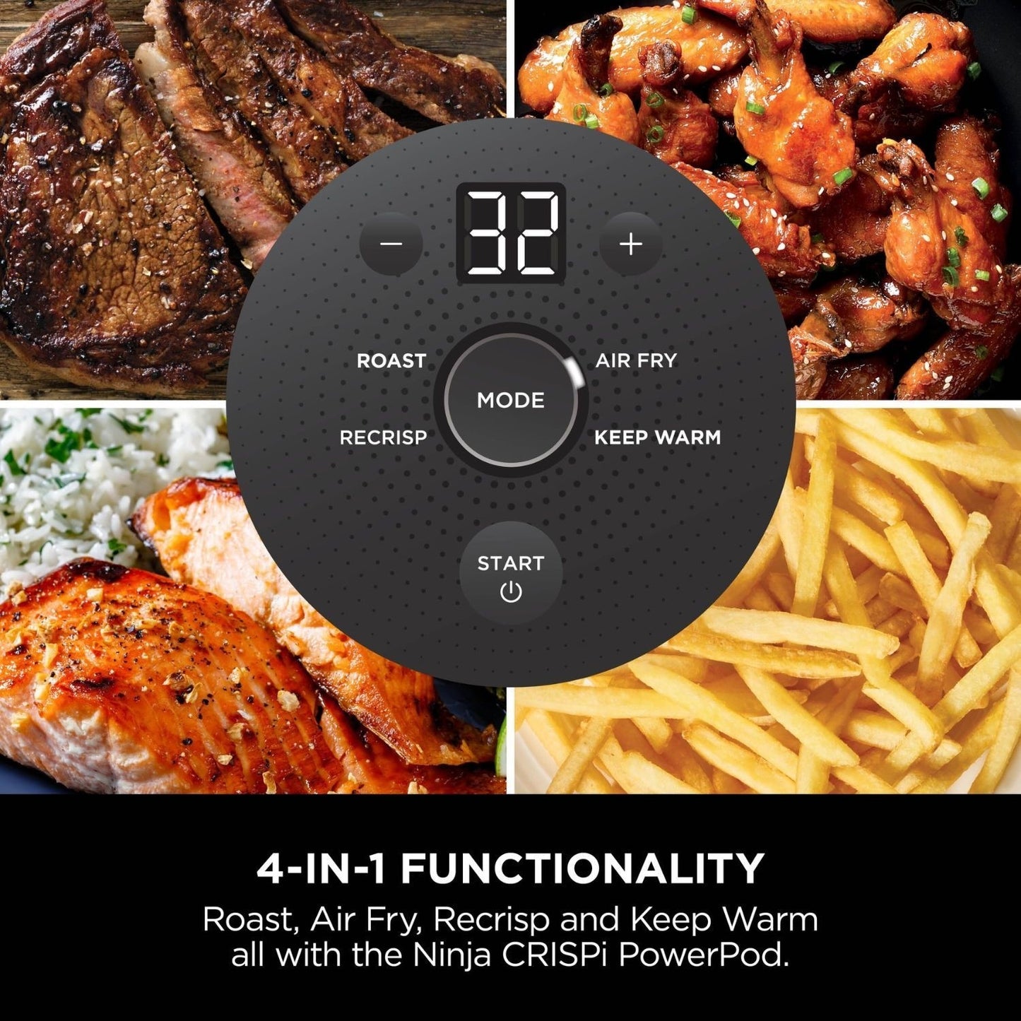 Ninja FN101UKGY CRISPi 4 i 1 Bärbar Glas Air Fryer