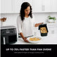 Ninja Foodi Dual Zone AF300UK control panel showing 6 cooking functions and SYNC and MATCH zone settings