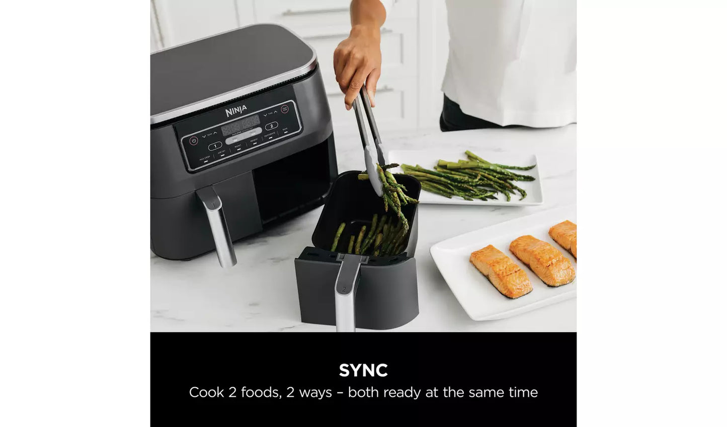 Ninja AF300UK air frying chips with little to no oil in 3.8L drawer — serves up to 1kg per zone