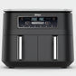 Ninja Foodi Dual Zone AF300UK 7.6L air fryer in black with two independent 3.8L cooking drawers
