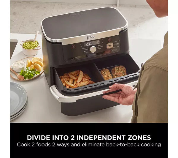 Ninja AF500UK air frying chips in MegaZone — holds up to 1.4kg of chips in one batch