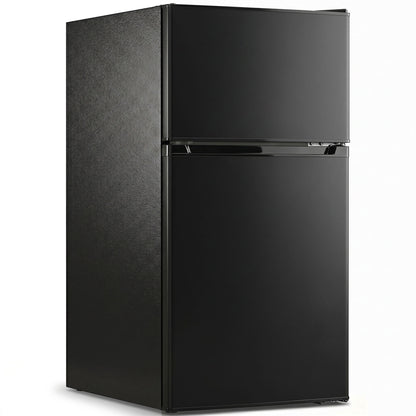 HOMCOM 88L Under Counter Fridge Freezer, Small Refrigerator with 5-Setting, 3 Star Freezer Rating, Black