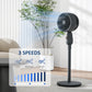 HOMCOM Pedestal Fan, Powerful Air Circulator, 36 Inch Floor Standing Fan with 3 Speed Settings, 70° Oscillating for Bedroom, Home and Office, Grey
