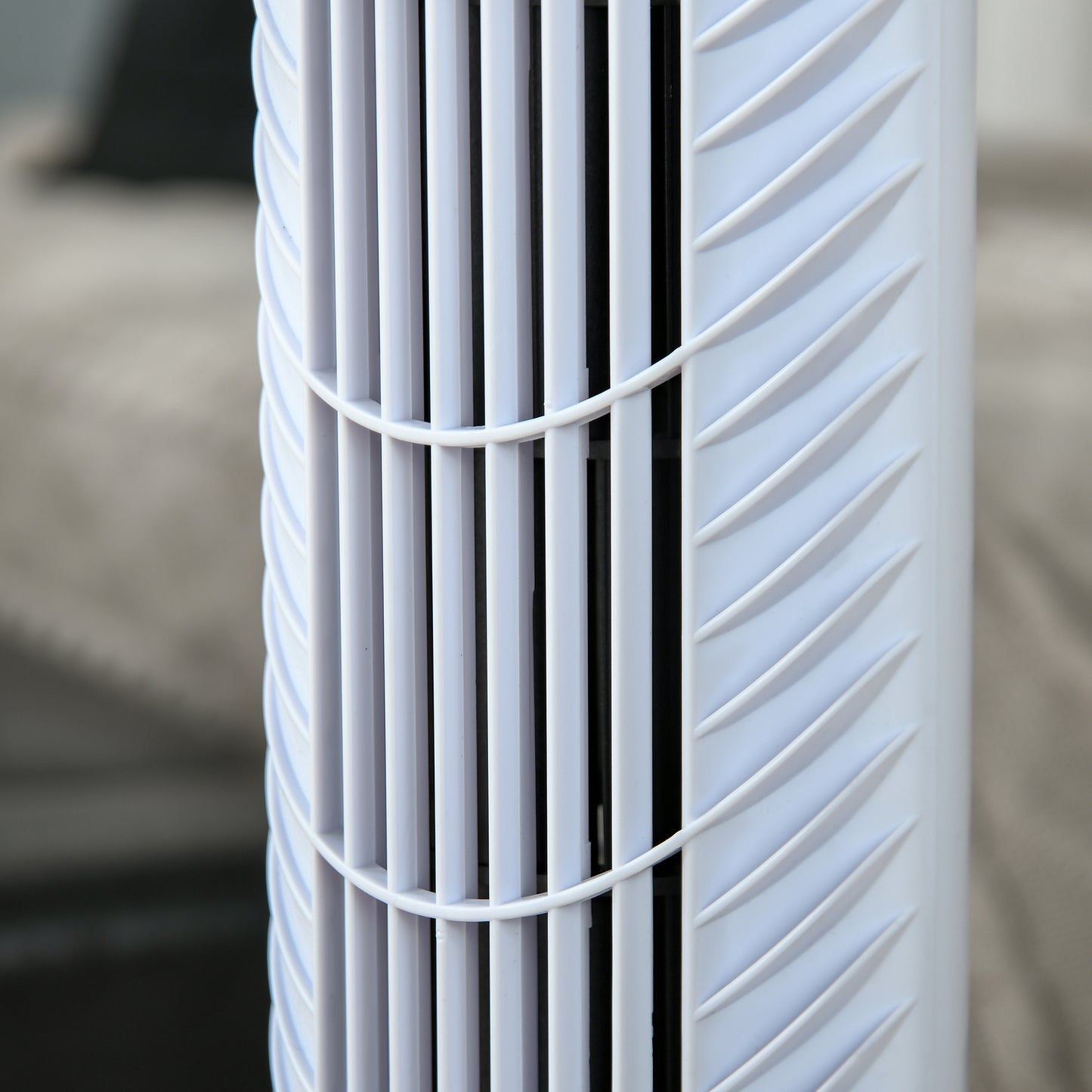 HOMCOM 36" Freestanding Tower Fan, Pedestal Fan with 3 Speed 3 Mode, 7.5h Timer, 70 Degree Oscillation, LCD Panel, 5M Remote Controller, White