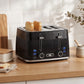 HOMCOM 4 Slice Toaster with 7 Browning Levels, Bread Toaster with Removable Crumb Tray, Black