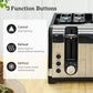 HOMCOM Sleek Textured Kettle and Four-Slice Toaster Set - Black
