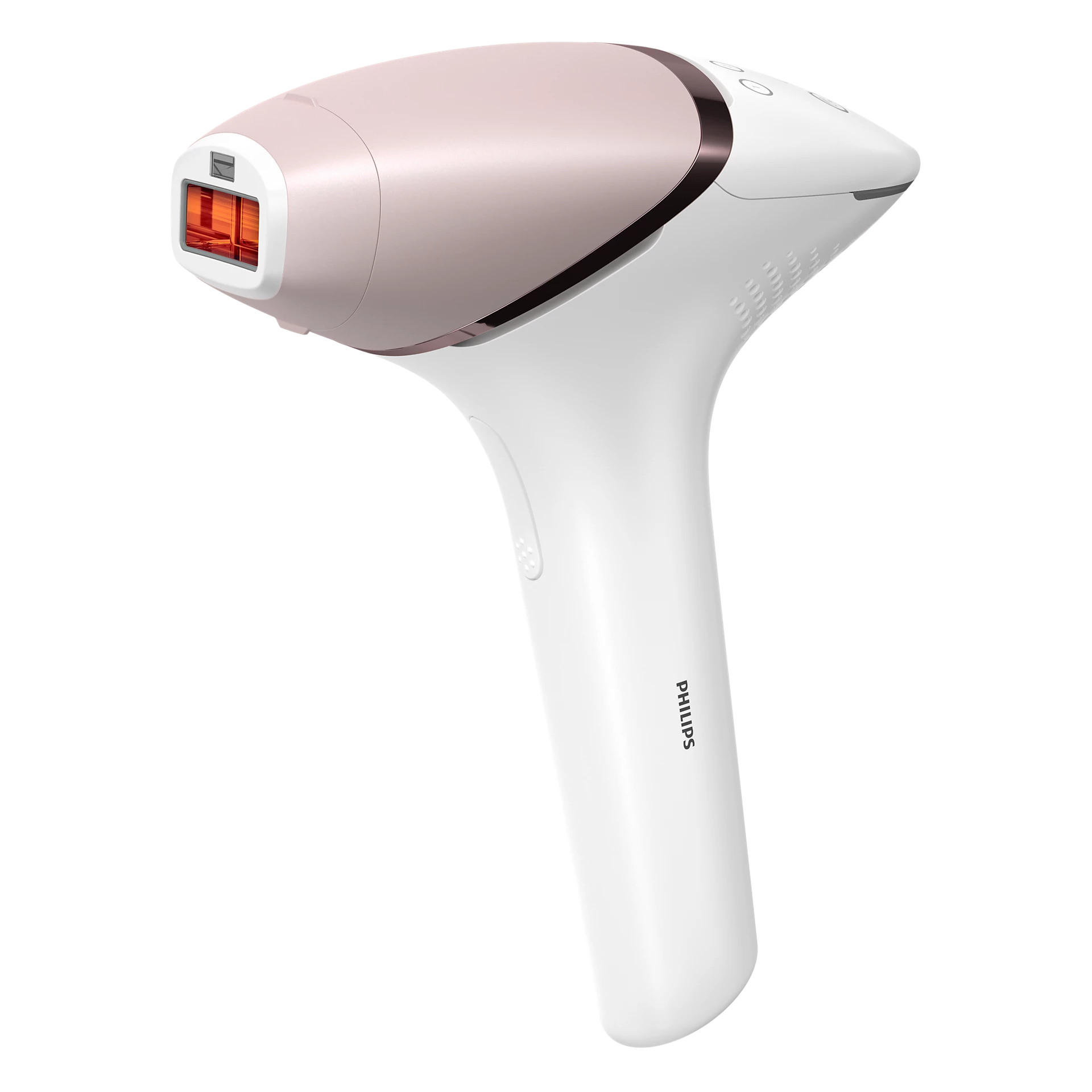 Philips BRI950/02 Lumea IPL device showing body and face smart attachments included in the box