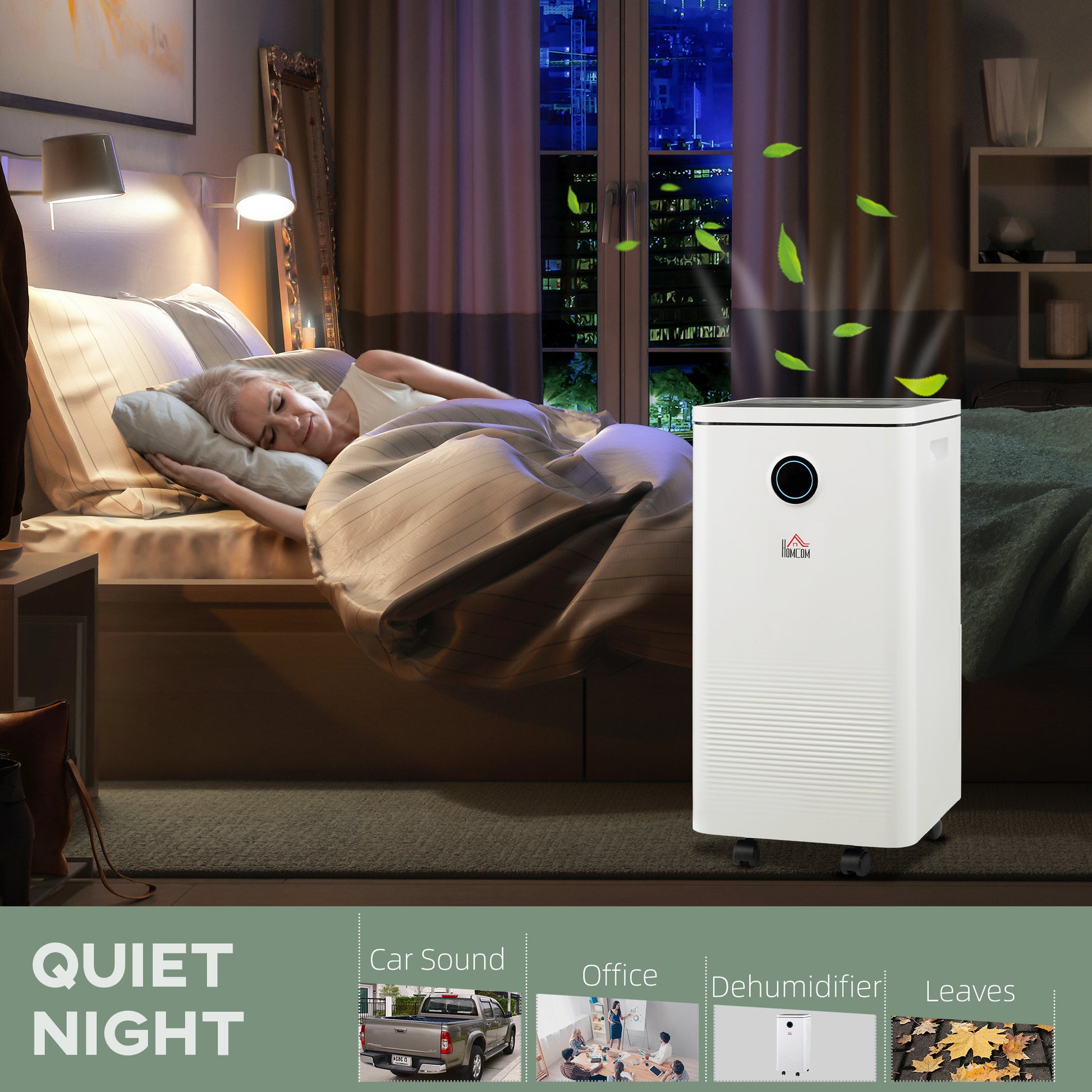 HOMCOM 10L/Day Dehumidifier with WiFi Smart App Control, 2.5L Water Tank, Digital Display, Sleep Mode, 24H Timer, Laundry Clothes Drying, for Home and Large Room Basement