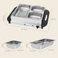 HOMCOM 4.5L Stainless Steel Electric Buffet Server, with 3x Trays and Lids, Set of 2