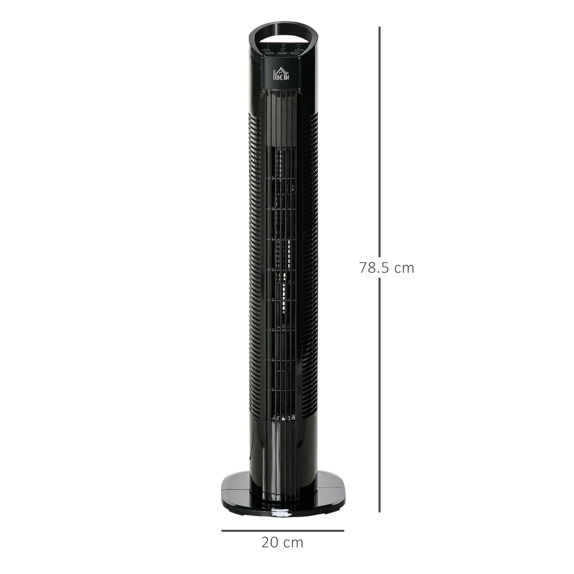 HOMCOM 31" Freestanding Tower Fan, 3 Speed 3 Mode, 7.5H Timer, Oscillating, LED Panel, Remote Control, 31 Inch Standing Fan, Black