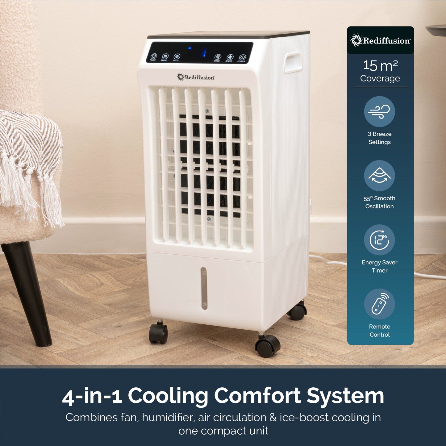 Rediffusion 6L Air Cooler controls