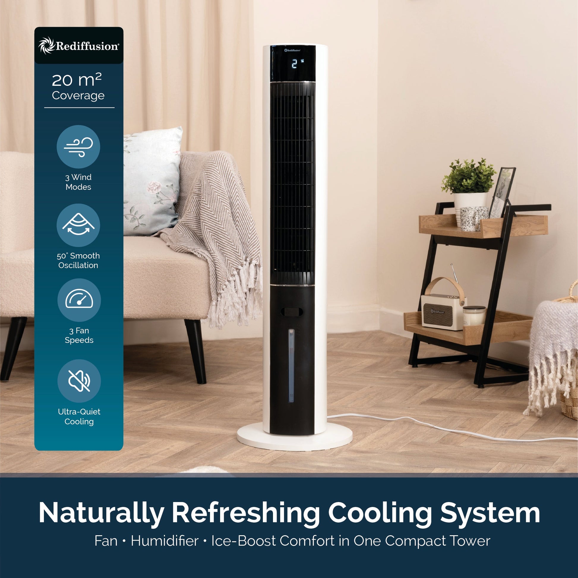 Rediffusion ArcticBreeze aroma function and controls