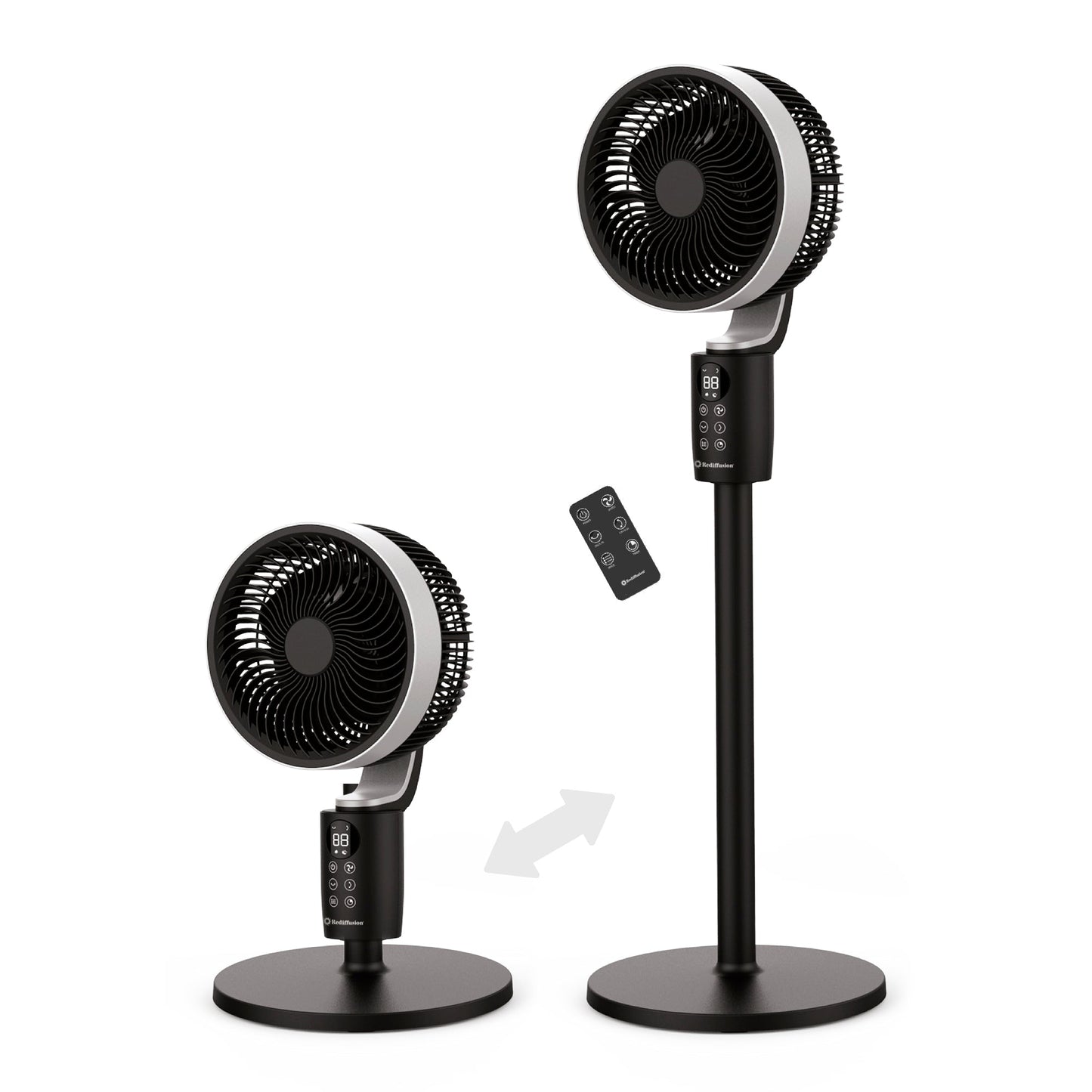 Rediffusion Air 360 Oscillating Adjustable Height Fan Black REDAC04BK