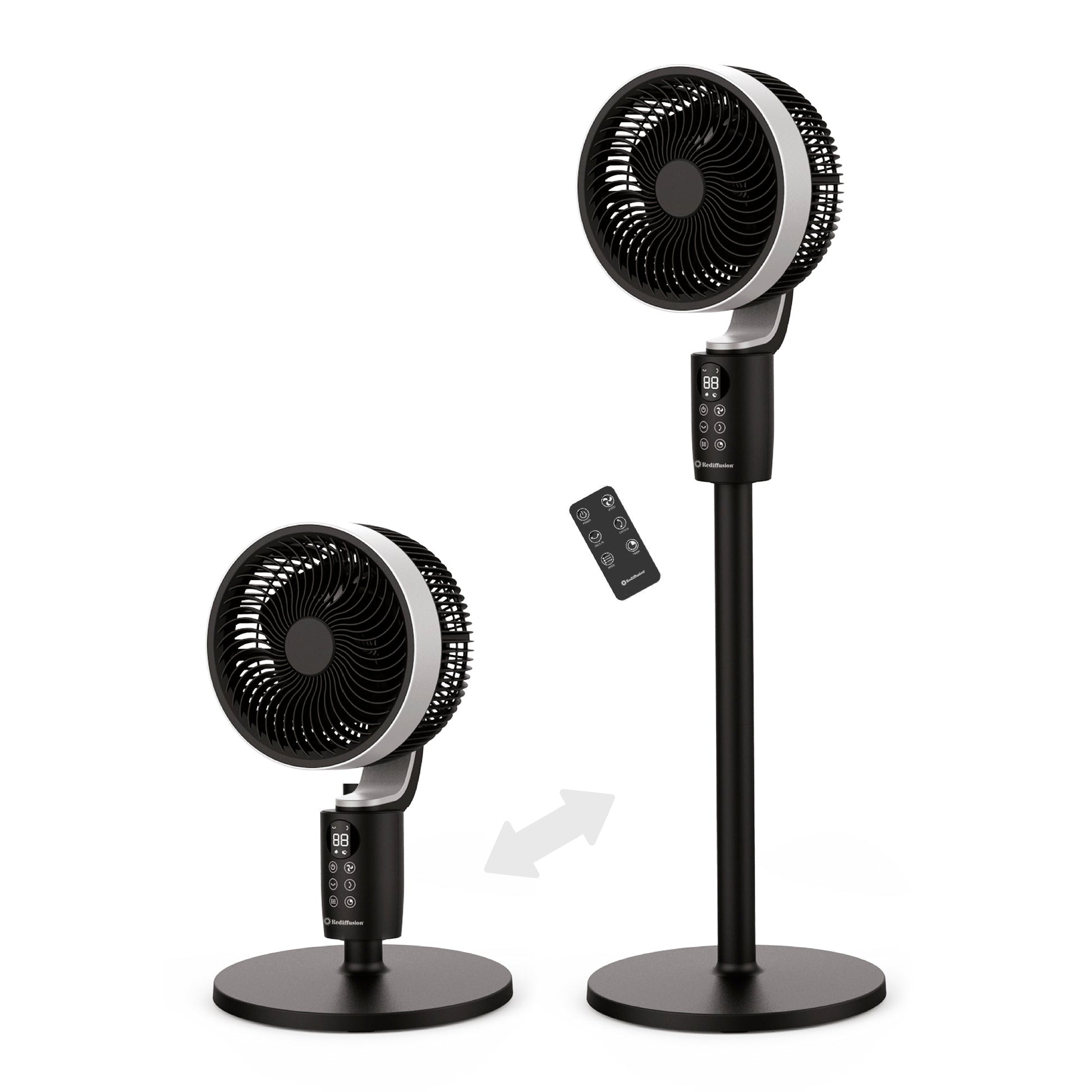 Rediffusion Air 360 Oscillating Adjustable Height Fan Black REDAC04BK