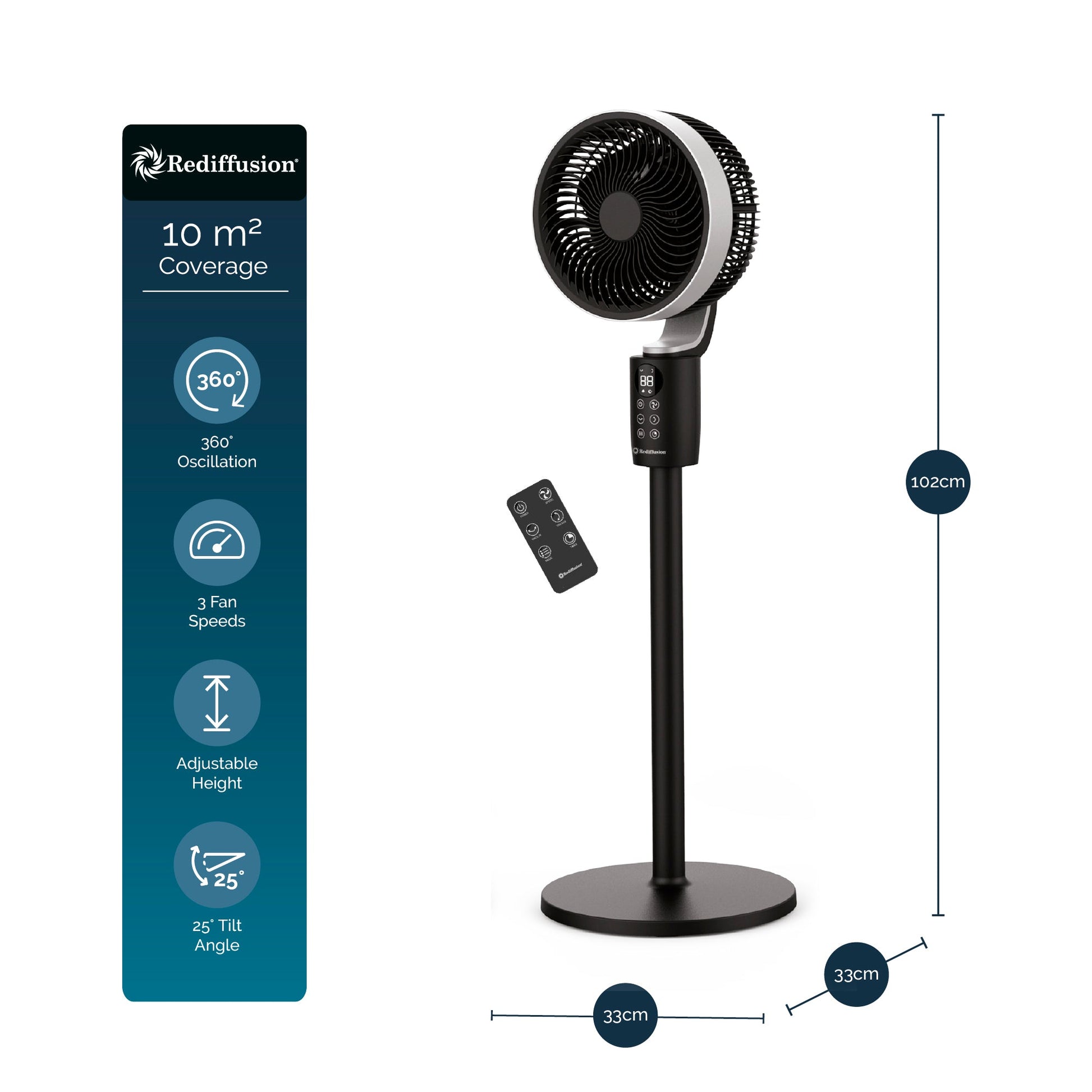Rediffusion Air360 Fan Black features
