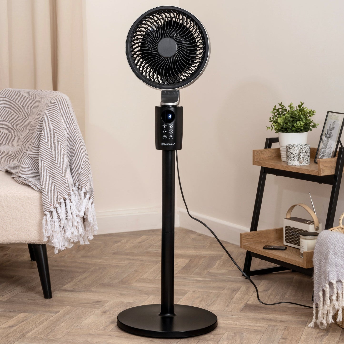 Rediffusion Air360 Fan Black 360 oscillation