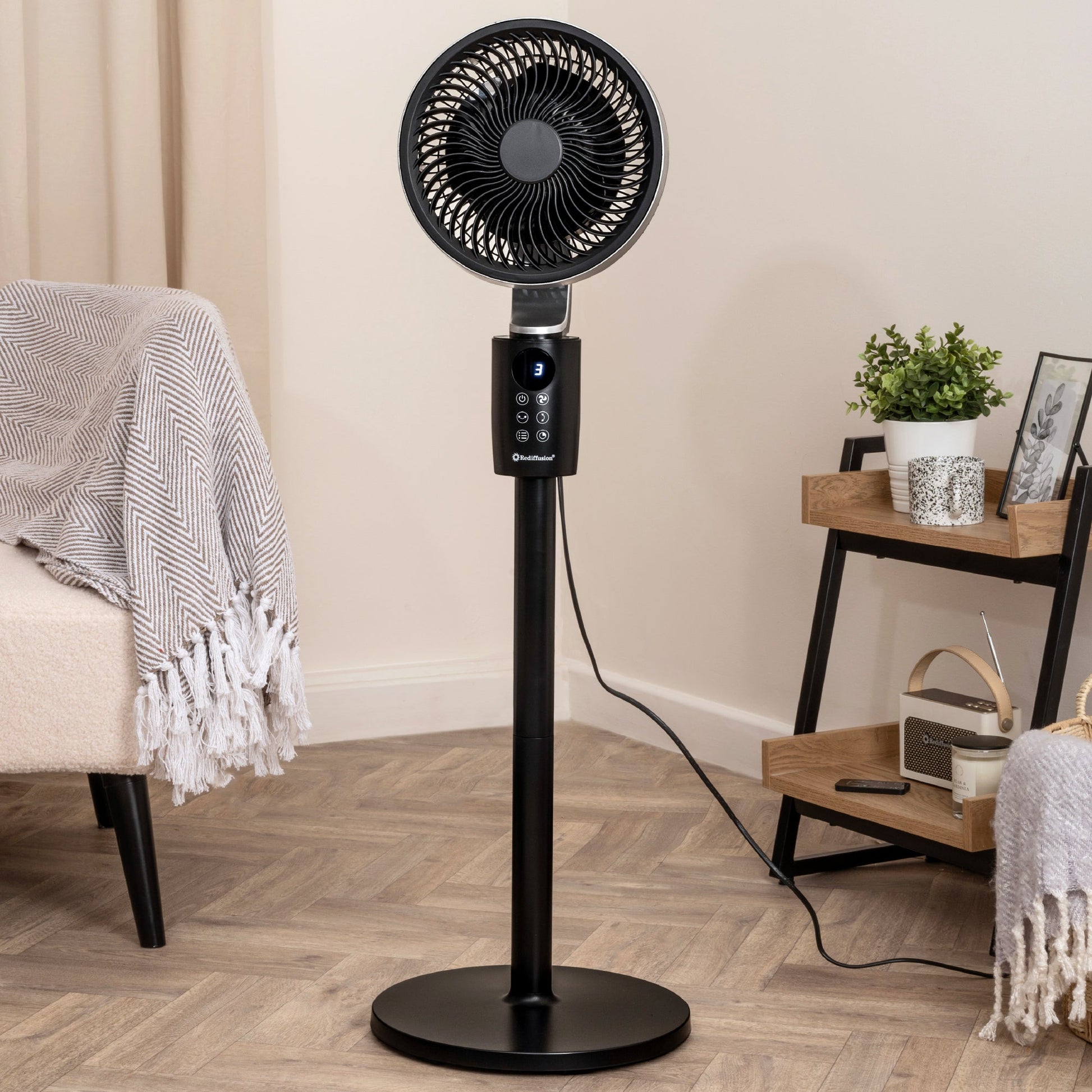Rediffusion Air360 Fan Black 360 oscillation