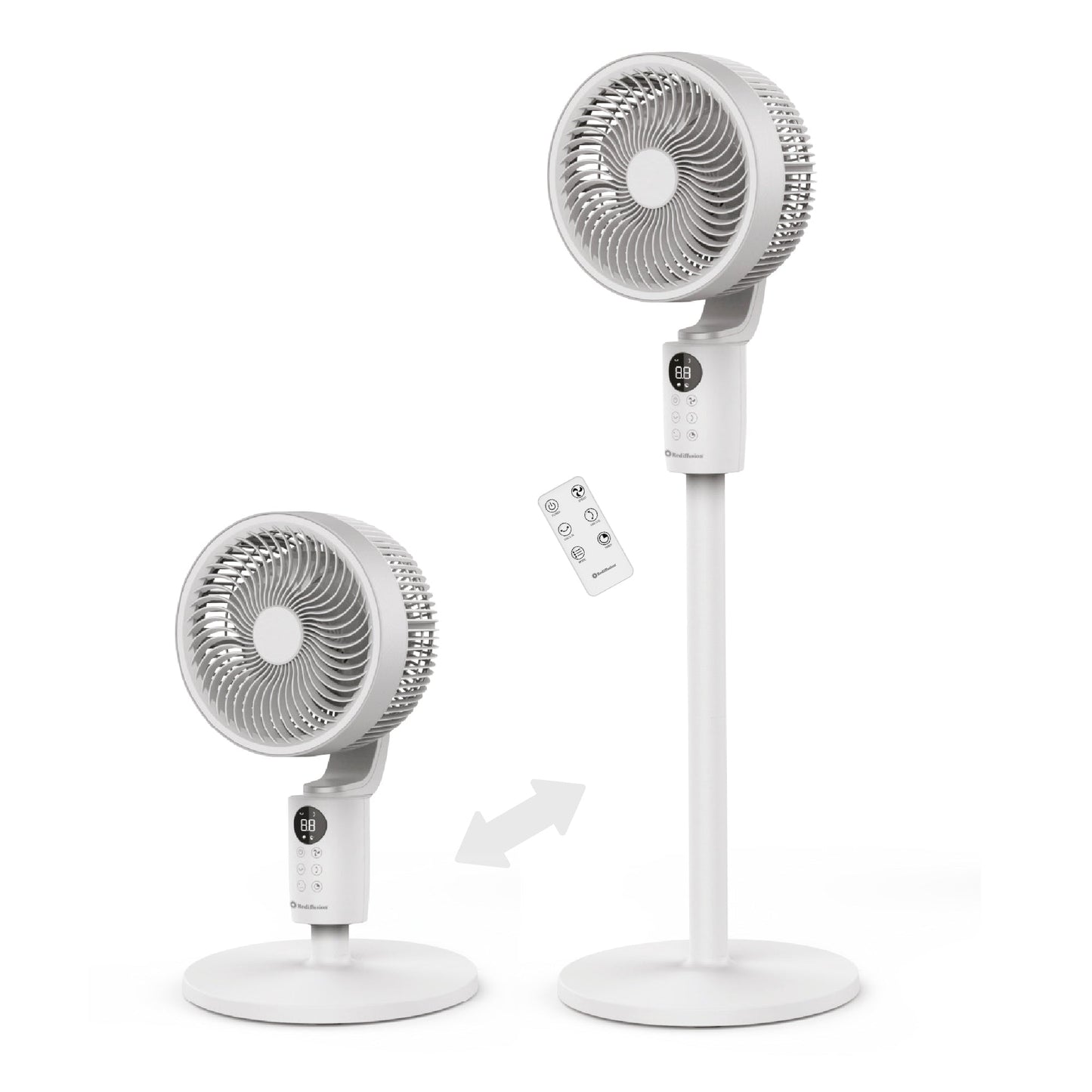 Rediffusion Air 360 Oscillating Adjustable Height Fan White REDAC04WT