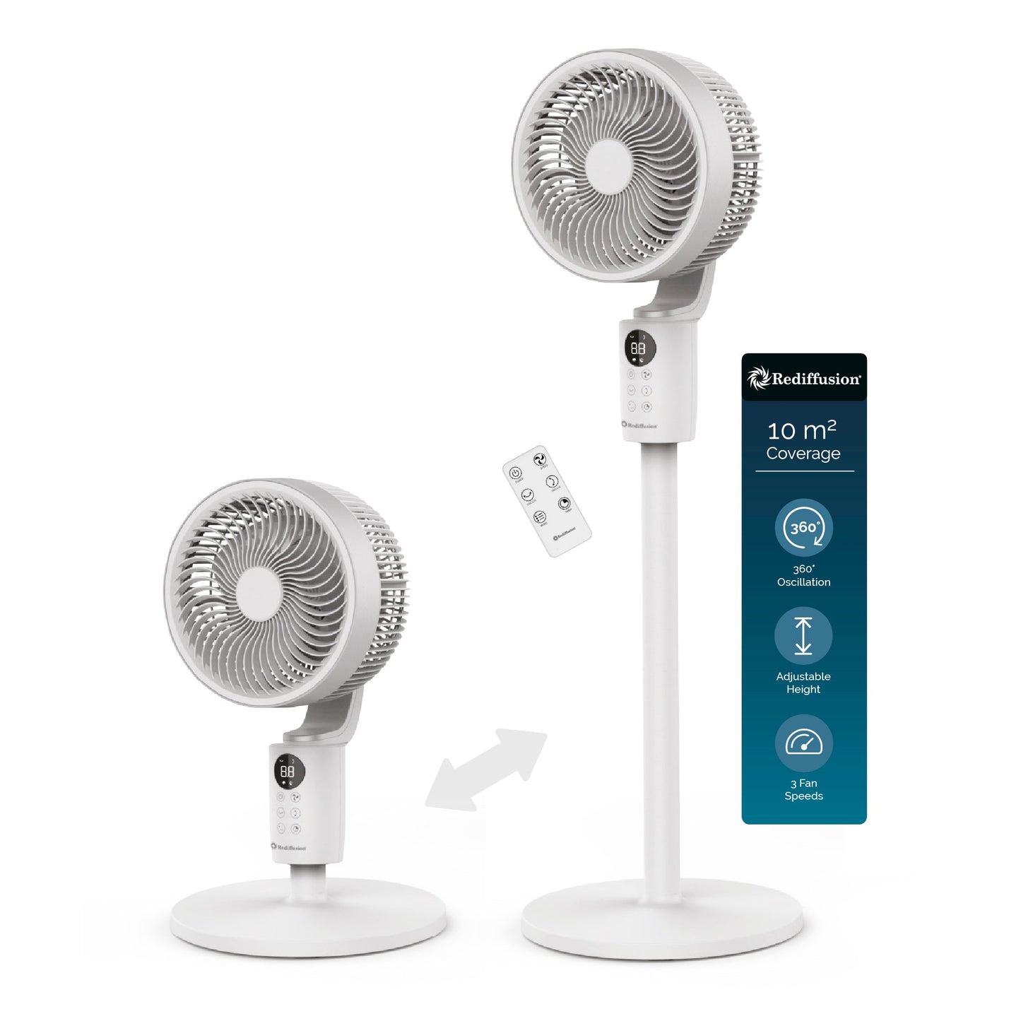 Rediffusion Air360 Fan White tabletop mode