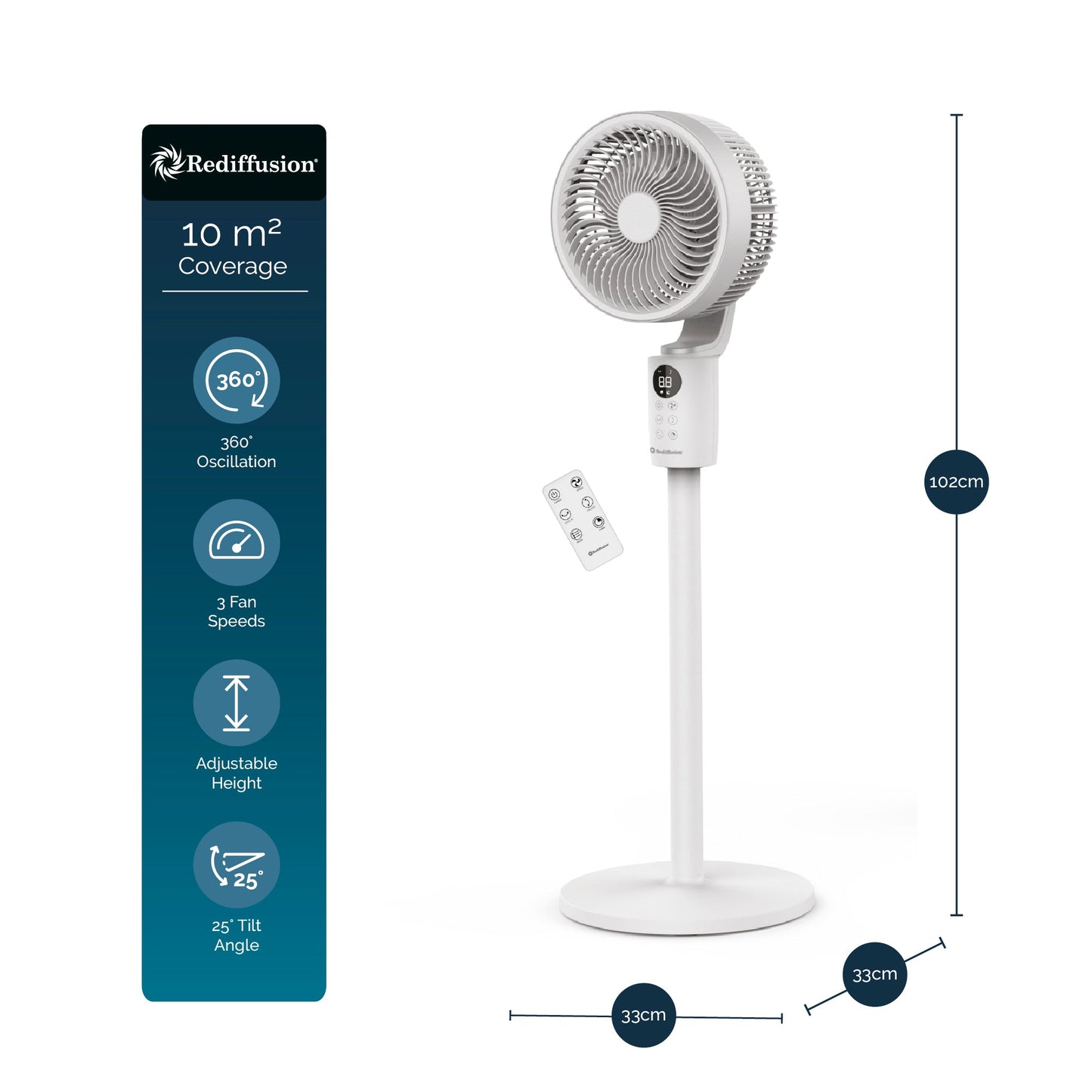Rediffusion Air360 Fan White features