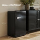 HOMCOM Under Counter Fridge, 85L Small Retro Refrigerator with Chiller Box, Adjustable Thermostat, Glass Shelves, Black