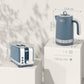 HOMCOM Sleek Textured Kettle and Toaster Set - Blue