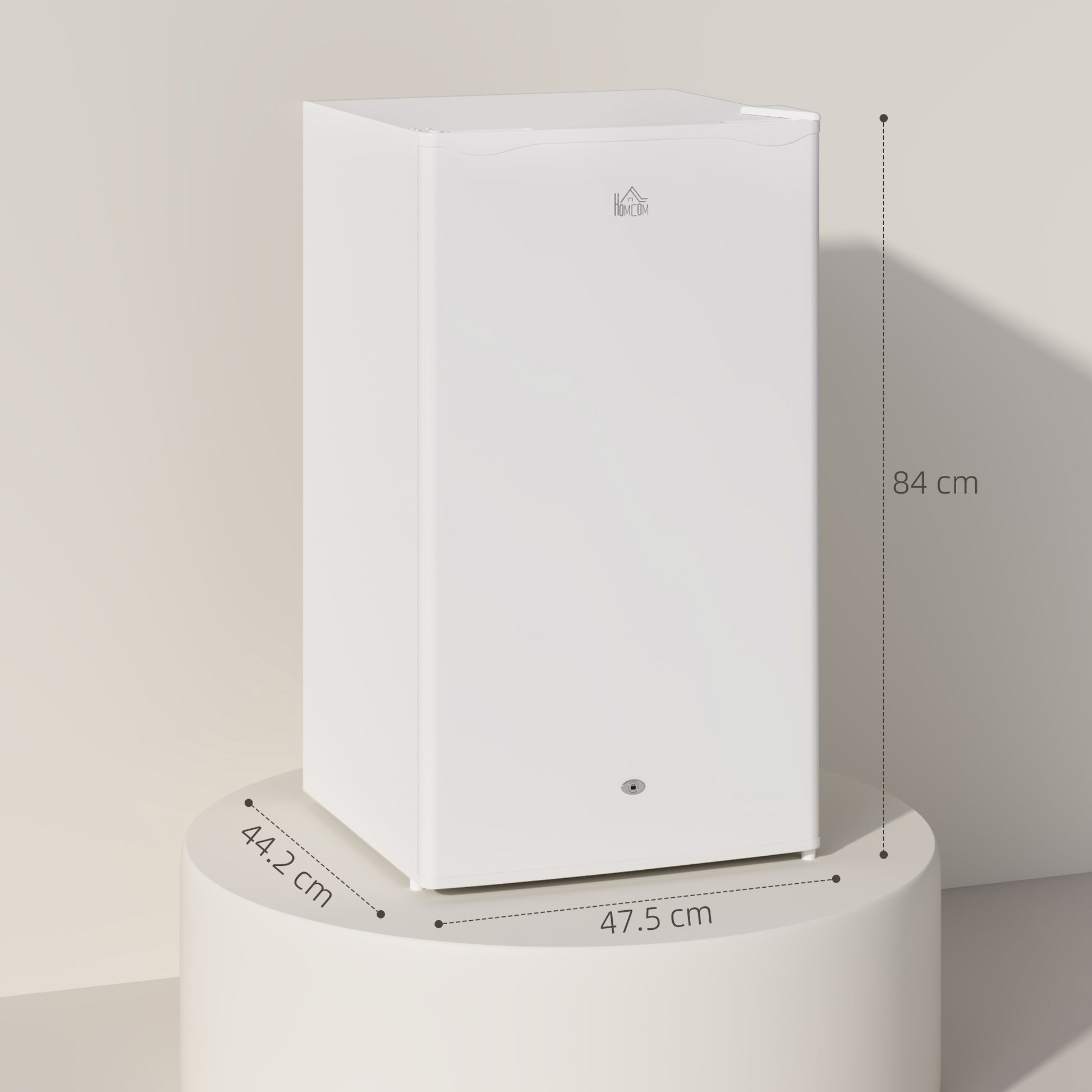 HOMCOM 91L Freestanding Under-Counter Fridge with Lock - White