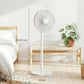 HOMCOM 40 cm Standing Fan, Cooling Floor Fan with 80° Oscillating, Adjustable Tilt and Height, 4 Speed, Remote Control, White