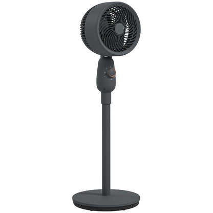 HOMCOM Pedestal Fan, Powerful Air Circulator, 36 Inch Floor Standing Fan with 3 Speed Settings, 70° Oscillating for Bedroom, Home and Office, Grey