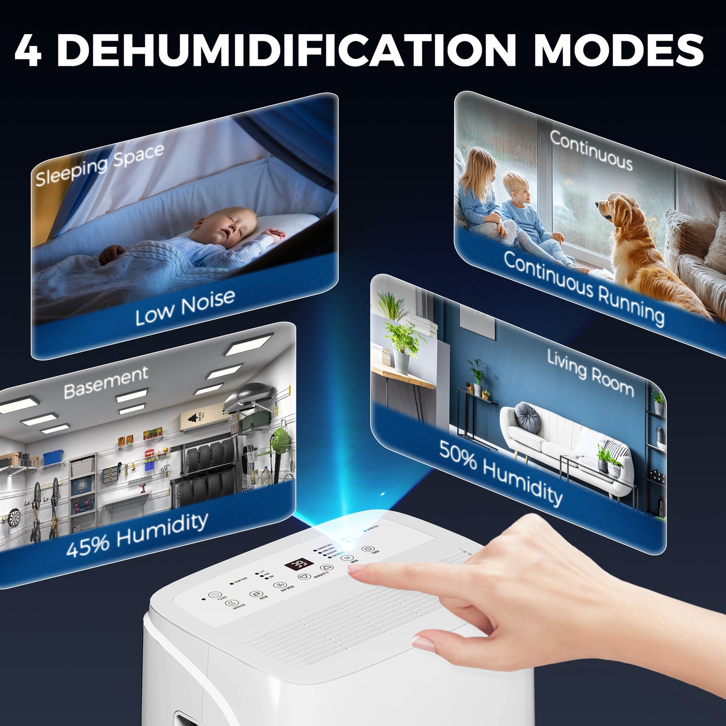 HOMCOM 30L/Day Dehumidifier with Auto-Clean Filter, Continuous Drainage, 4L Water Tank, 24H Timer, Digital Humidity Display, Dehumidifier for Home Damp, Bedroom, Condensation, Mould, Laundry Drying