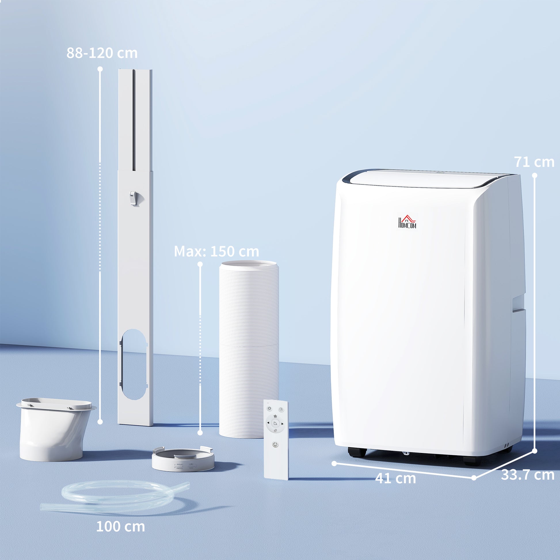 HOMCOM 14,000 BTU Mobile Air Conditioner, with LED Screen - White