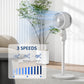 HOMCOM Pedestal Fan, Powerful Air Circulator, 36 Inch Floor Standing Fan with 3 Speed Settings, 70° Oscillating for Bedroom, Home and Office, White