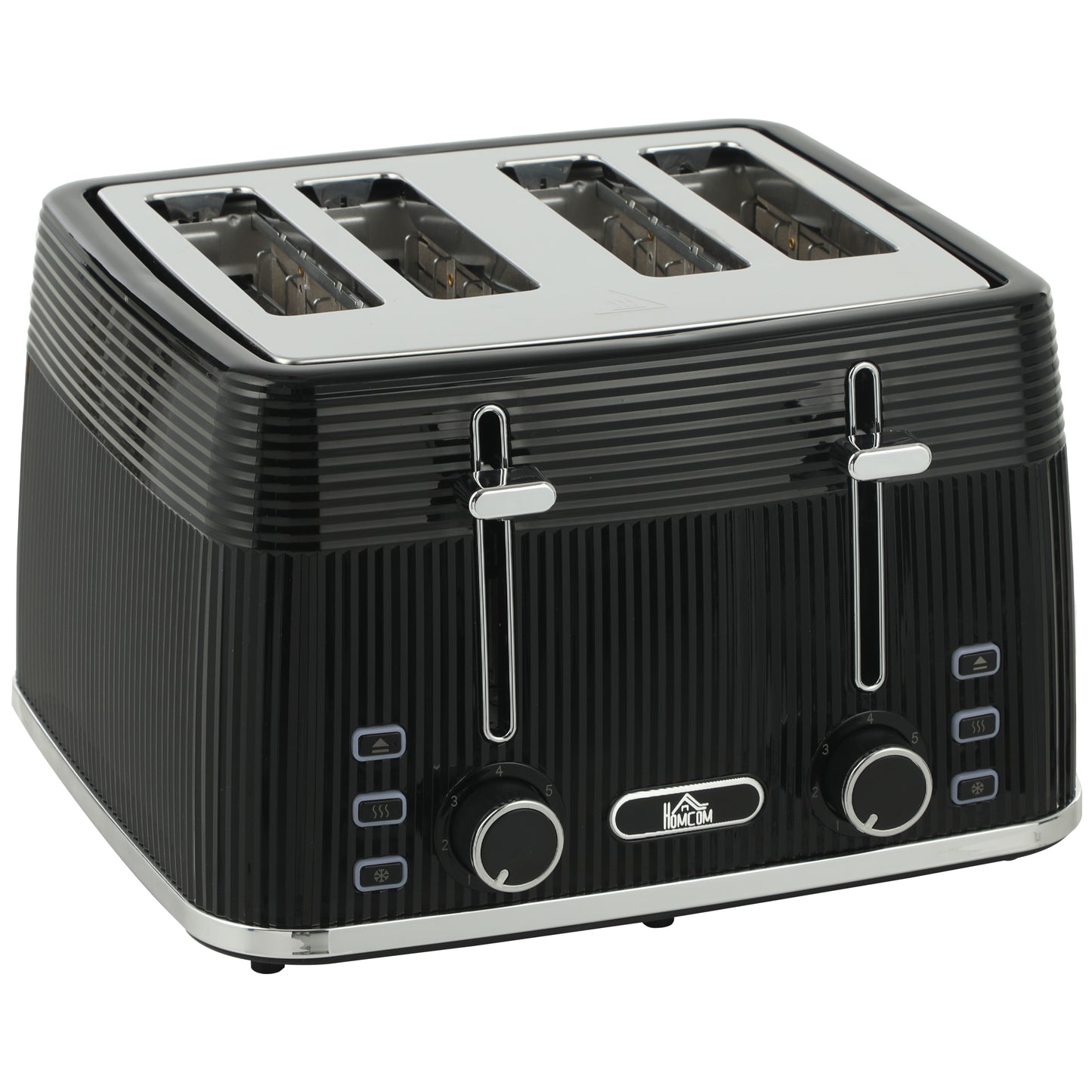 HOMCOM 4 Slice Toaster with 7 Browning Levels, Bread Toaster with Removable Crumb Tray, Black