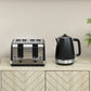 HOMCOM Stainless Steel Panel Kettle and Toaster Set - Black