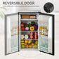 HOMCOM Under Counter Fridge, 91L Small Fridge with Chiller Box, Removable Shelf, Reversible Door, Adjustable Legs, Mini Refrigerator, Black