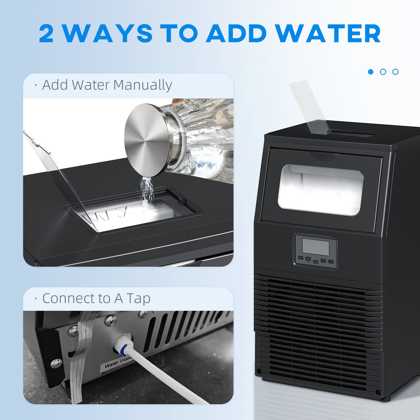 HOMCOM Commercial Ice Maker with 4kg Ice Storage - Black