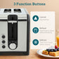 HOMCOM Simple Polished Toaster and Kettle Set - Black