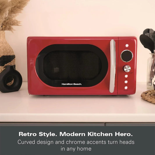 Hamilton Beach 20L Retro Microwave – Red