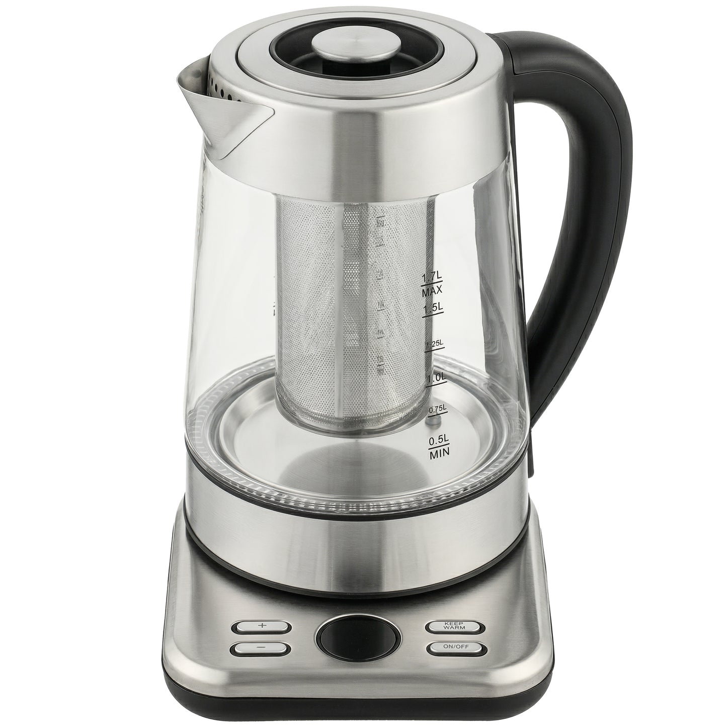 HOMCOM Electric Kettle, 1.7L Fast Boil 3KW Water Kettle with UK Strix Thermostat, Tea Infuser, Keep Warm Function