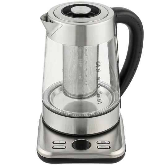 HOMCOM Electric Kettle, 1.7L Fast Boil 3KW Water Kettle with UK Strix Thermostat, Tea Infuser, Keep Warm Function