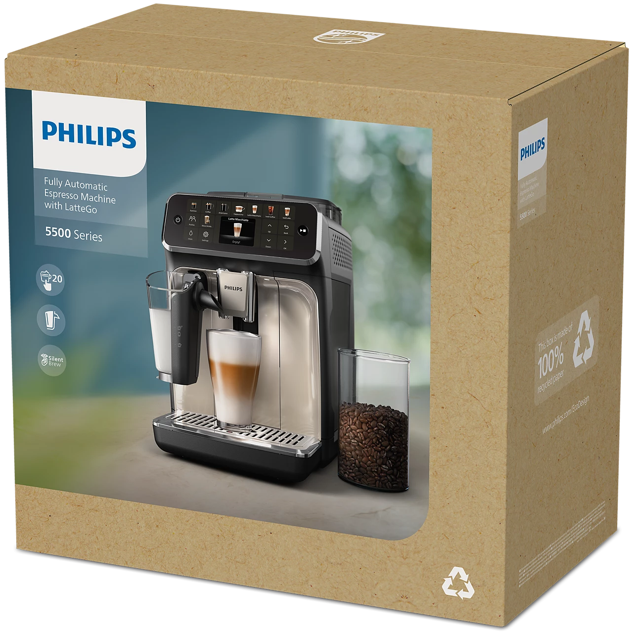 Philips Series 5500 LatteGo EP5544/80 Bean to Cup Fully Automatic Coffee Machine image 5