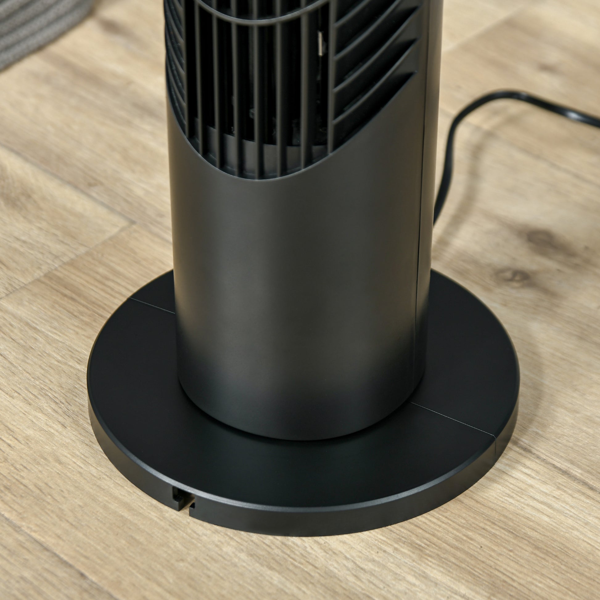 HOMCOM 31 Inch Bladeless Oscillating Tower Fan with 70° Oscillation, Remote Control, 7.5H Timer, 3 Speed 3 Modes, Electric Floor Standing Cooling Fan for Home Bedroom Office, Black