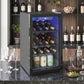 HOMCOM 24 Bottle Wine Cooler, 68 Litre Capacity, 4-16°C Freestanding Drinks Beer Wine Fridge with Glass Door, Black