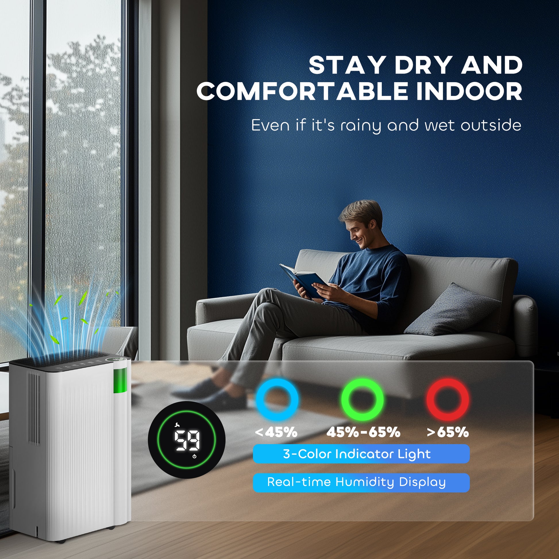 HOMCOM 12L/Day Dehumidifier, with Filter - White