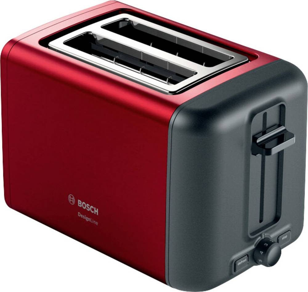Bosch TAT3P424DE toaster 2 slice(s) 970 W Black, Red