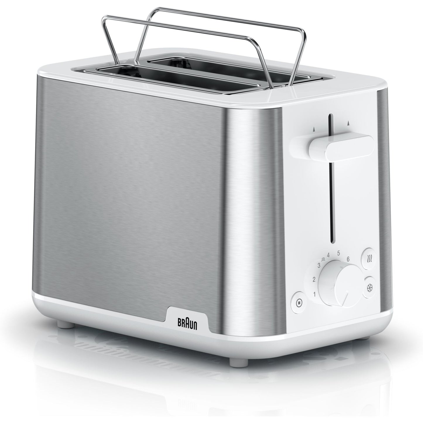 Braun HT 1510 8 2 slice(s) 900 W Stainless steel, White - Braun HT