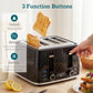HOMCOM Kettle and Toaster Set, 1.7L 3000W Rapid Kettle with Strix Thermostat, 4 Slice Toaster with 7 Browning Controls, Black